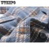 Women's Coats and Jackets Fashion Women's Plaid Double-Breasted Woolen Coat Ladies Overcoat