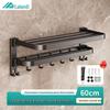 Lelandy Punch-Free Carbon Steel Folding Towel Rack