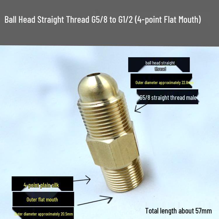 Riduttore di Pressione Ossigeno - Valvola con Filettatura Femmina G5/8 a Raccordo Maschio 5/8 in Rame