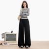 Autumn Women's Loose Slimming Wide-Leg Straight Pants with Hong Kong Style Design