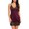 Fashion Women V-Neck Satin Silk Lingerie Lace Nightwear Sleepwear Pajamas S-3XL