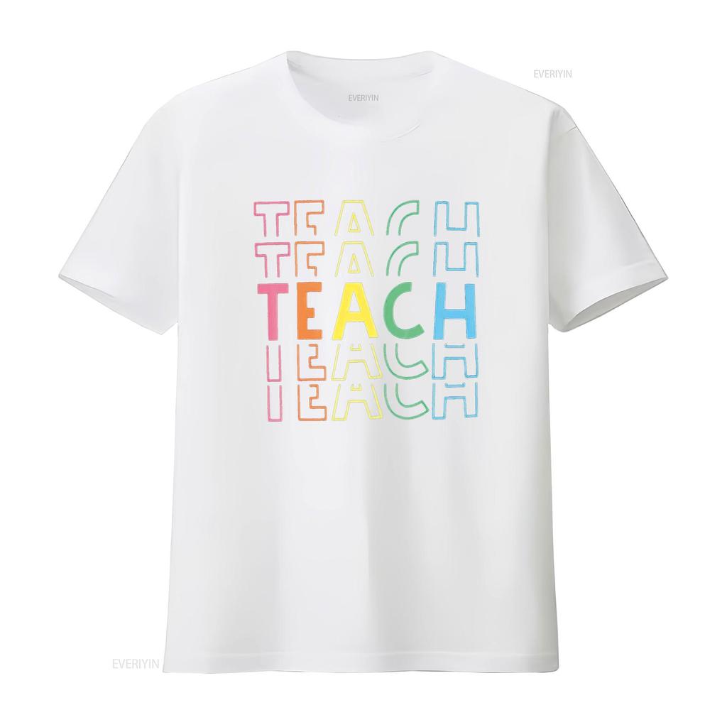 Teacher T Shirt Women Back to School Tops Funny Kindergarten Teaching Life Appreciation Casual Crew Neck Black Medium vintage
