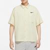 Nike Sportswear Logo Single-Breasted Solid Short Sleeve Shirt Men Tops Fossil-Gray DX6308-244