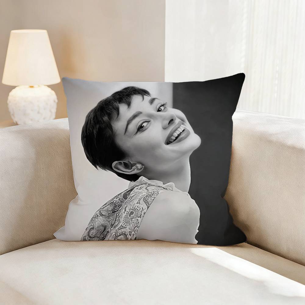 Beautful A-Audrey Hepburn Pillow Case Pattern Printed Pillowcase For Living Room Sofa Cushion Cover