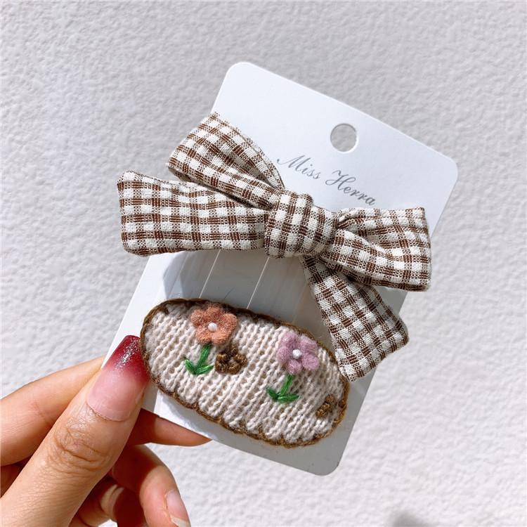 PL Kids Vintage Bow Hair Clip Floral Print Hair Accessories for Girls Kids Toddlers Baby Teens