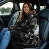 Black Skull with Smoky Effect Print Art Blanket - Soft All-Season Multi-Purpose Throw for Sofa, Travel, Camping, Office & Bed
