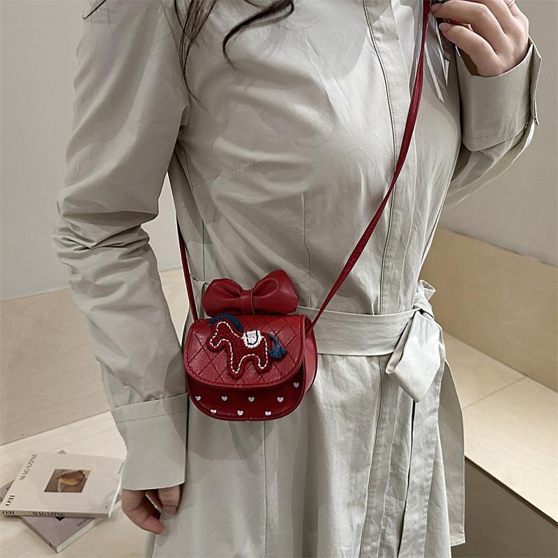 Niche cute children's messenger bag cartoon pony women's shoulder bag girl bow change bag