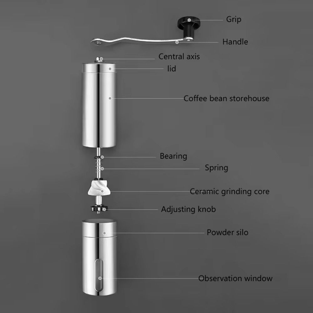 Stainless Steel Hand Coffee Mill Handmade Manual Coffee Grinder  Coffee Accessories