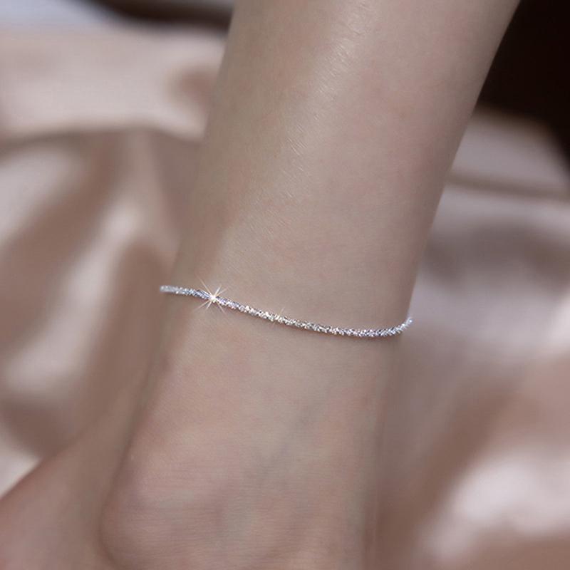 Minimalist Shiny Chains Anklets For Women Girls Friend Foot Jewelry Leg Barefoot