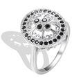 Stylish and simple zircon ring earrings set Baroque temperament jewelry two-piece accessories