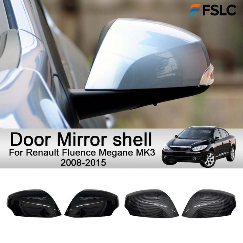 Cars Accessories Door Mirror shell For Renault Fluence Megane MK3 2008-2015 Carbon Fiber Black Car Decoration Upgrade