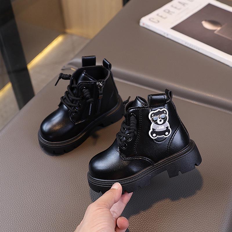 

Детские кожаные ботильоны - Осень 2025 Британский стиль для мальчиков и девочек Sizes 21-25: Pack of 5