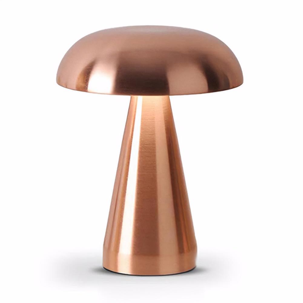 Retro Mushroom Table Lamp USB Rechargeable LED Night Light 3 Light Colors Adjustable Touch Control Reading Lamp for Home Decor