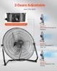 20 Inch Vloerventilator 3 Snelheden 360° Verstelbare Kanteling Hoge Snelheid Industriële Ventilator