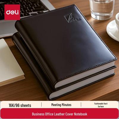Deli 16K Leather Cover Meeting Notebook