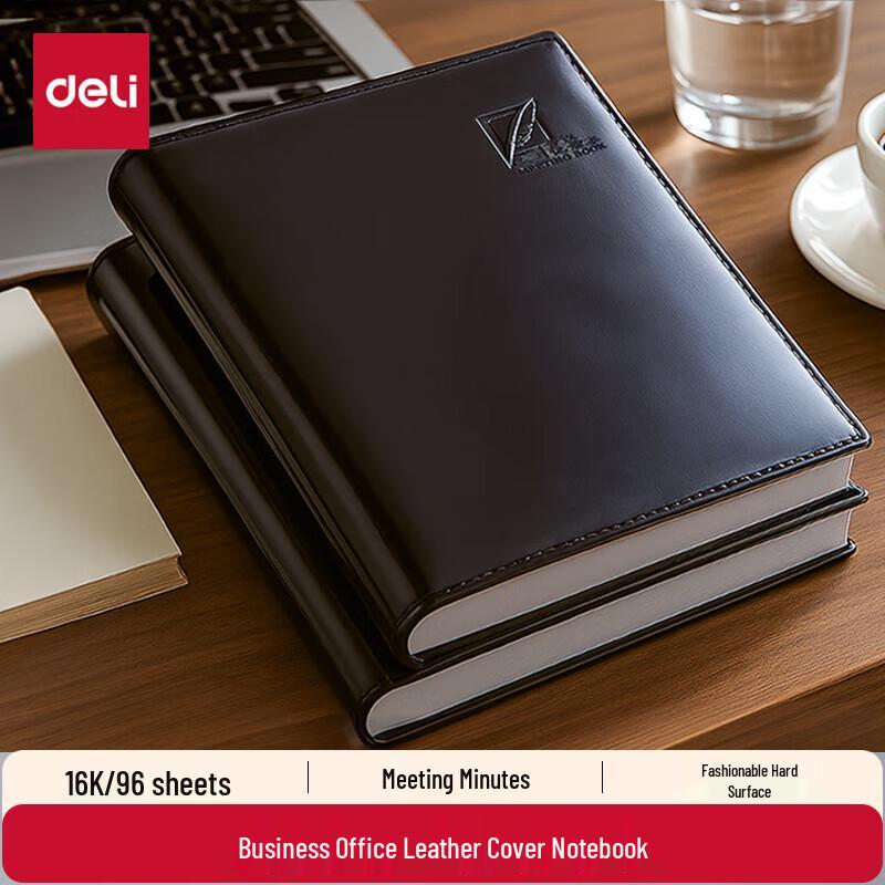 Deli 16K Leather Cover Meeting Notebook