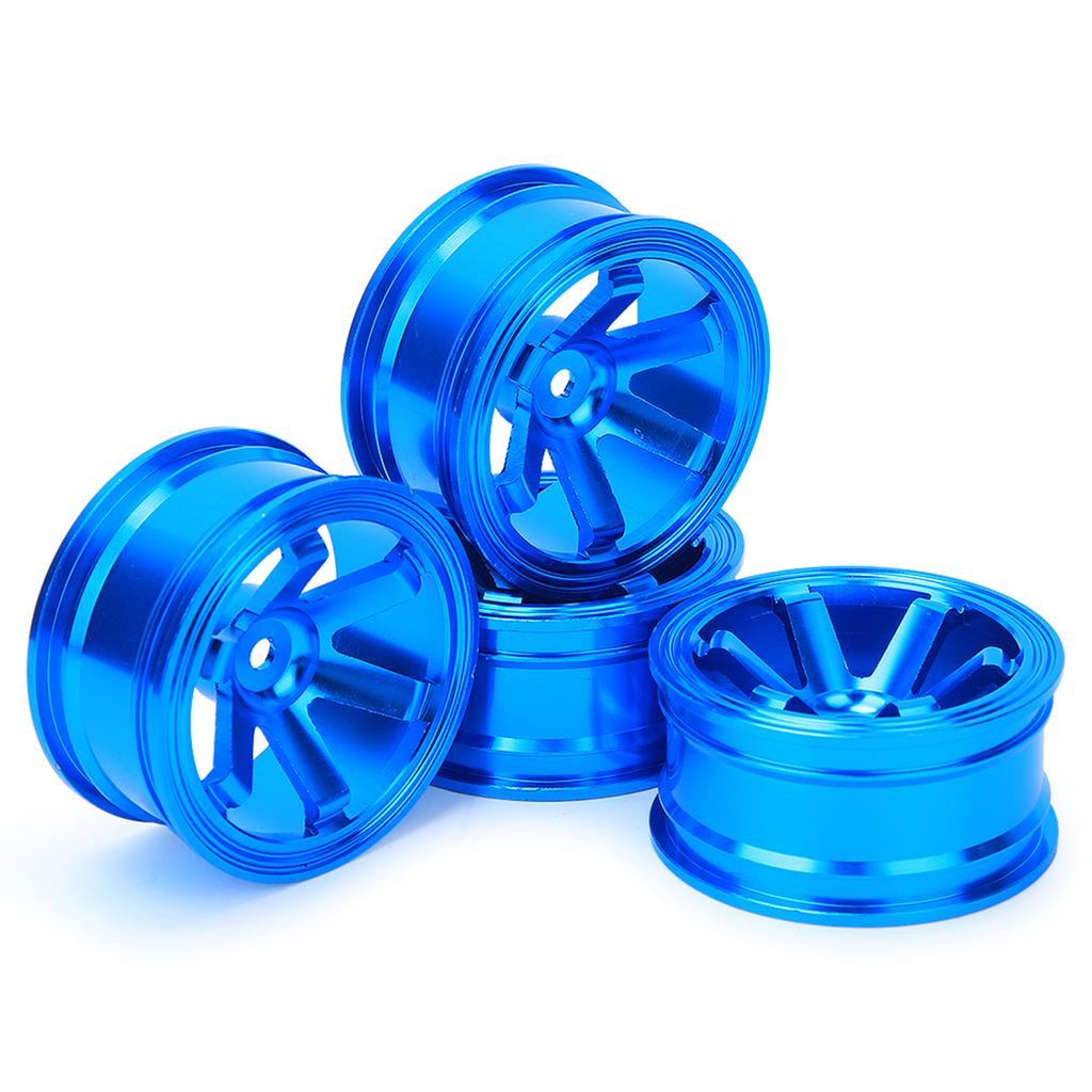 4pcs Aluminium Alloy Wheel Hub for Universal 110 Flat Running Drift RC CarBlue