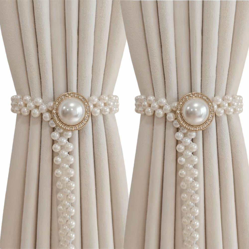 Creative Imitation Pearl Curtain Ties Butterfly Clips Window Curtain Tie Belts Shower Curtains