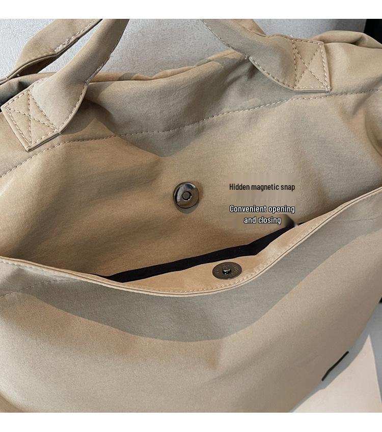 2026 Chic Japanese Workwear Style Solid Color Women's Casual Handbag - Drawstring Fashion Single Shoulder Crossbody Bag