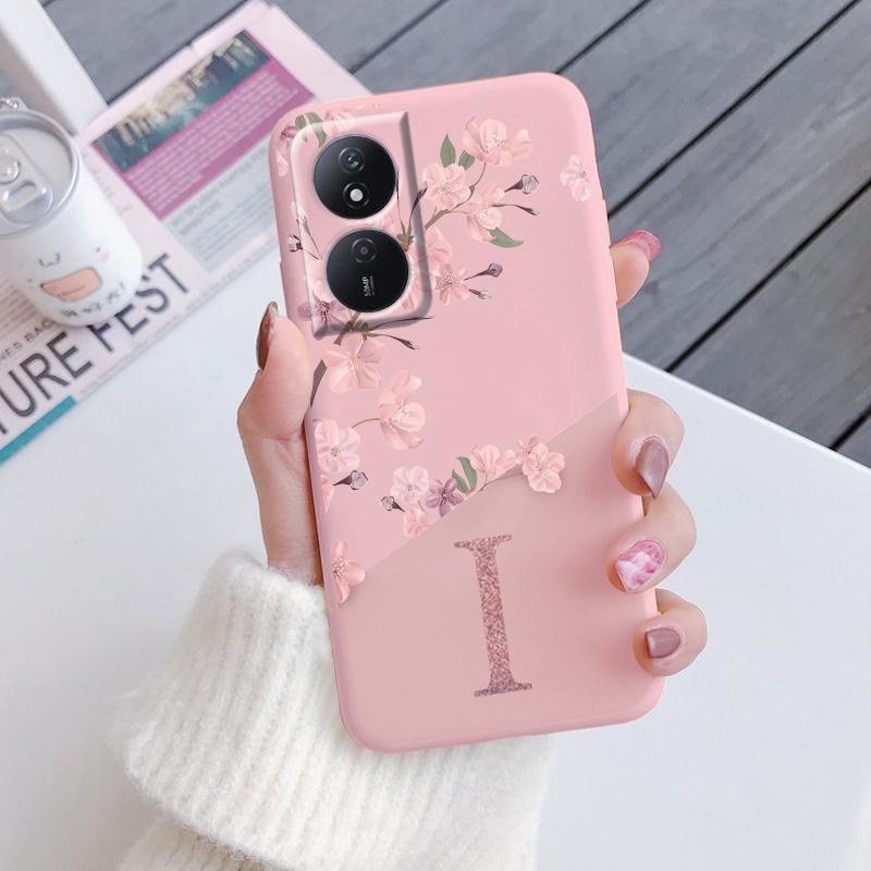 Letter Flower Phone Case For Honor X7b 4G 5G Shockproof TPU Bumper Soft Silicone Cover For HonorX7B Shell HonorX7 B X 7B Fundas