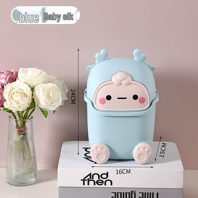 Cute Cartoon Elk Desktop Waste Bin