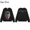 RogueWave American Style Long Sleeve Round Neck Hoodie Cotton Sweatirt Facel Stranger Print Casual Streetwear