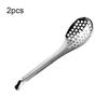 410 Stainless Steel Strainer Spoon Kitchen Spoon With Holes Cuisine Caviar Builder Roe Sauce Kitchen Cooking Gadgets