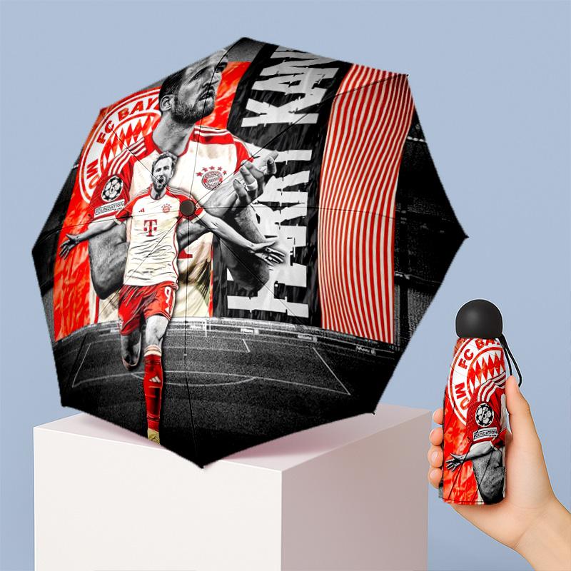 Harry Kane Pattern Printed Mini 5 Folds 8 Ribs Compact Umbrella Windproof Waterproof Lightweight Portable Folding
