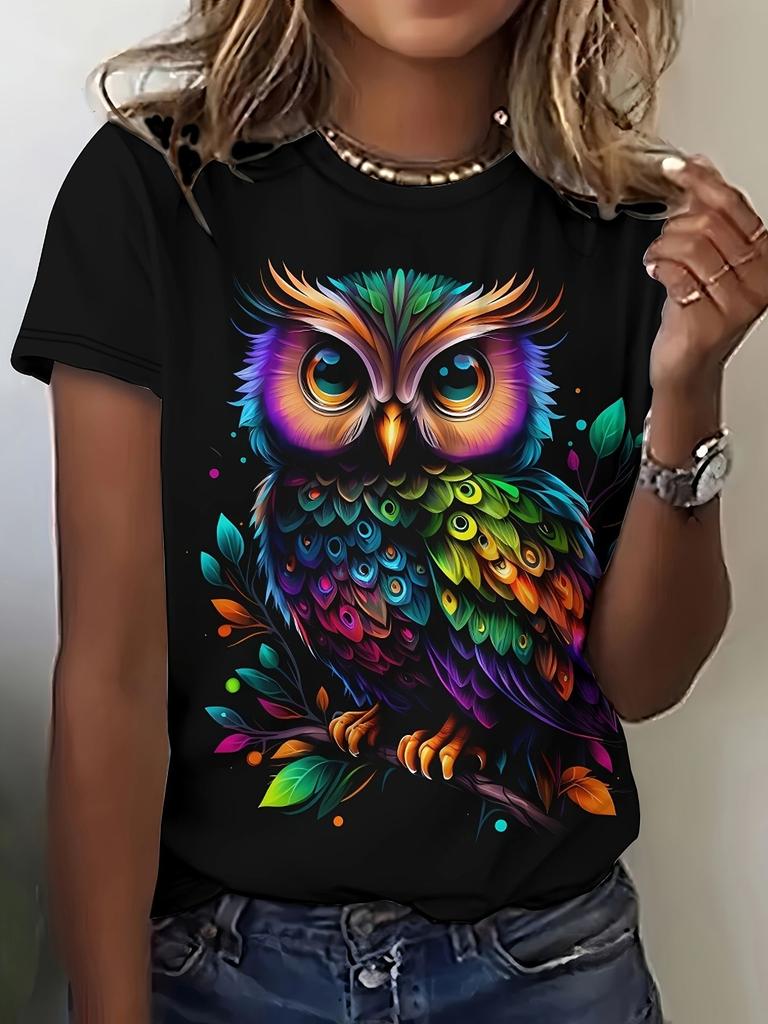 Summer Fox Squirrel T-Shirts Animal 3D Print Fashion Women Round Neck Short Sleeve T Shirt Tees Harajuku Y2K Top Female Clothing