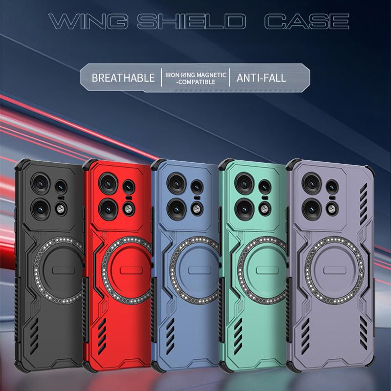 KEYSION Hollow Heat Dissipation Case for Motorola Edge 50 Pro 5G Silicone+PC Magnetic Cooling Shockproof Phone Cover for Edge 50 Pro