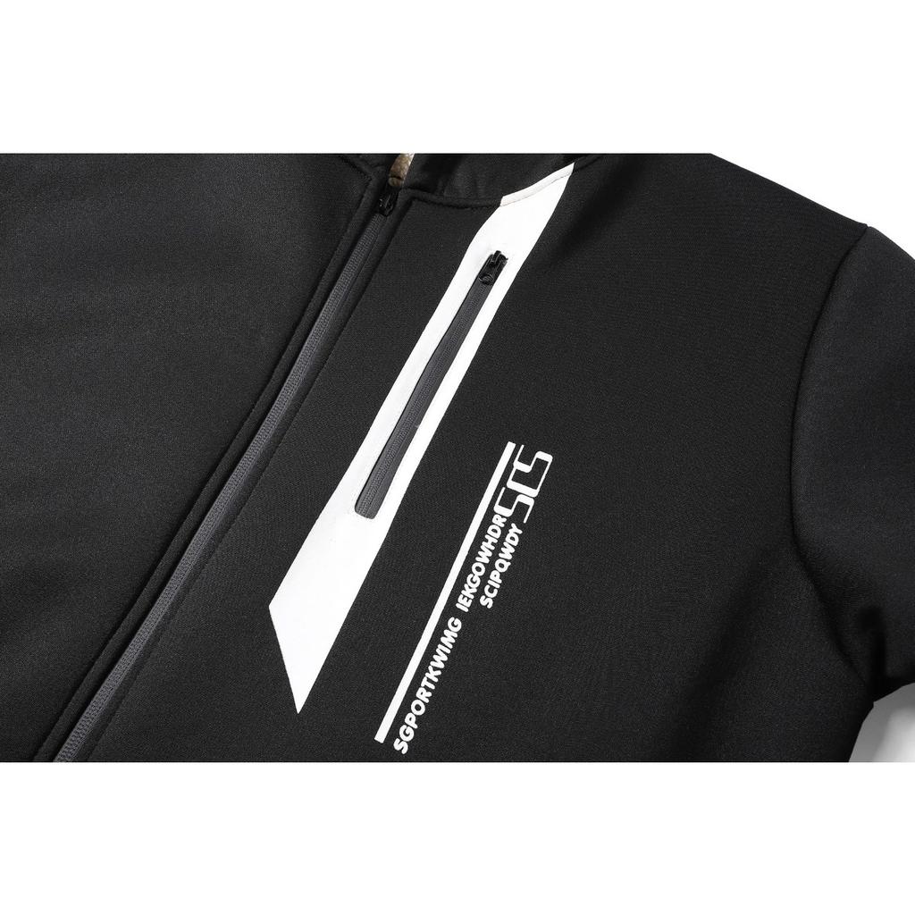 Hettejakke i lammeull for menn, høst og vinter med tykk fleecehette-cardigan, avslappet varm jakke