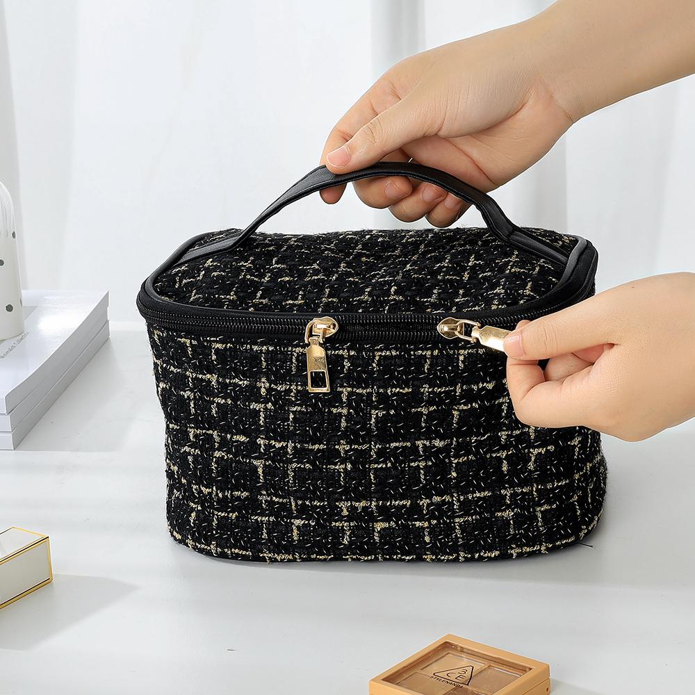 Comet Classic Tweed Large Capacity Cosmetic Pouch