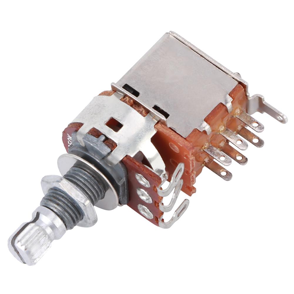 Ручка управления гитарой Потенциометр Электрогитара Бас Нажимная-вытягивающая Длина вала 18 мм 00k