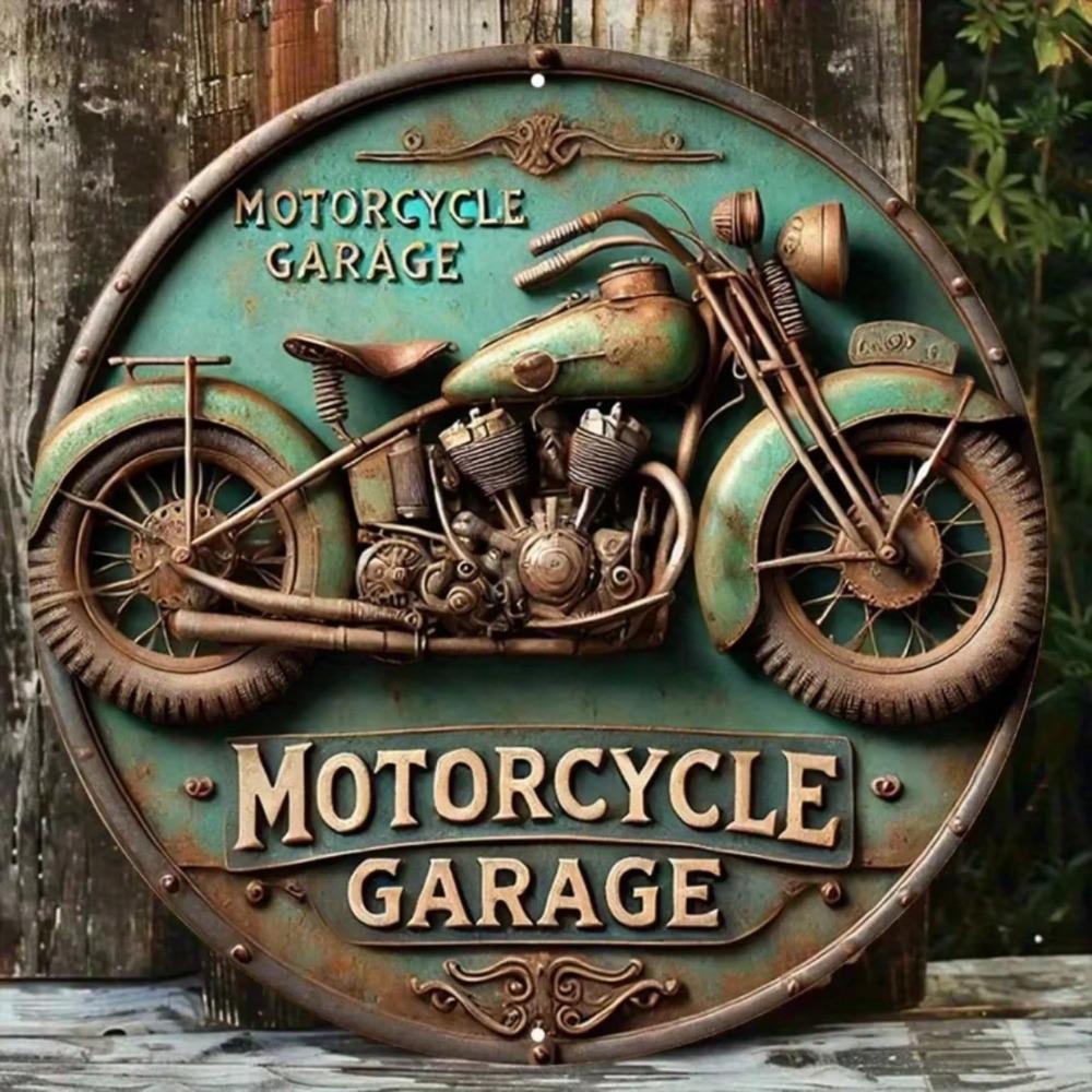 Vintage Motorcycle Metal Tin Sign Retro Wall Art Home Decor