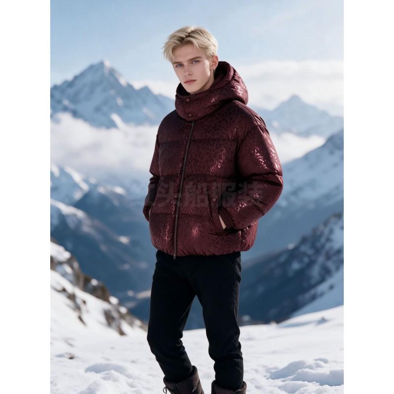 Mens Water-Activated Color-Changing Hooded Cotton Puffer