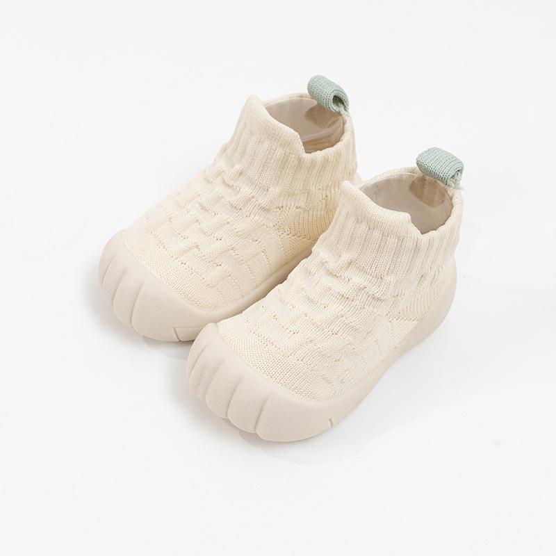 Soft Sole Non-slip Baby Walker Shoes - Solid Color Floor Socks for Boys & Girls, Ideal for Spring & Autumn Pre-walking.