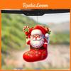 Santa Car Christmas Acrylic Pendants Cartoon Design Auto Decoration Festive