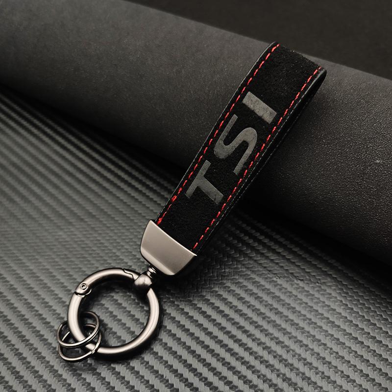 BNI1 2026 New For VW VOLKSWAGEN Hub Caps High Grade Suede Leather Keyring GLI GTD GTE TSI TDI Car Keychain For Volkswagen VW Jetta Go