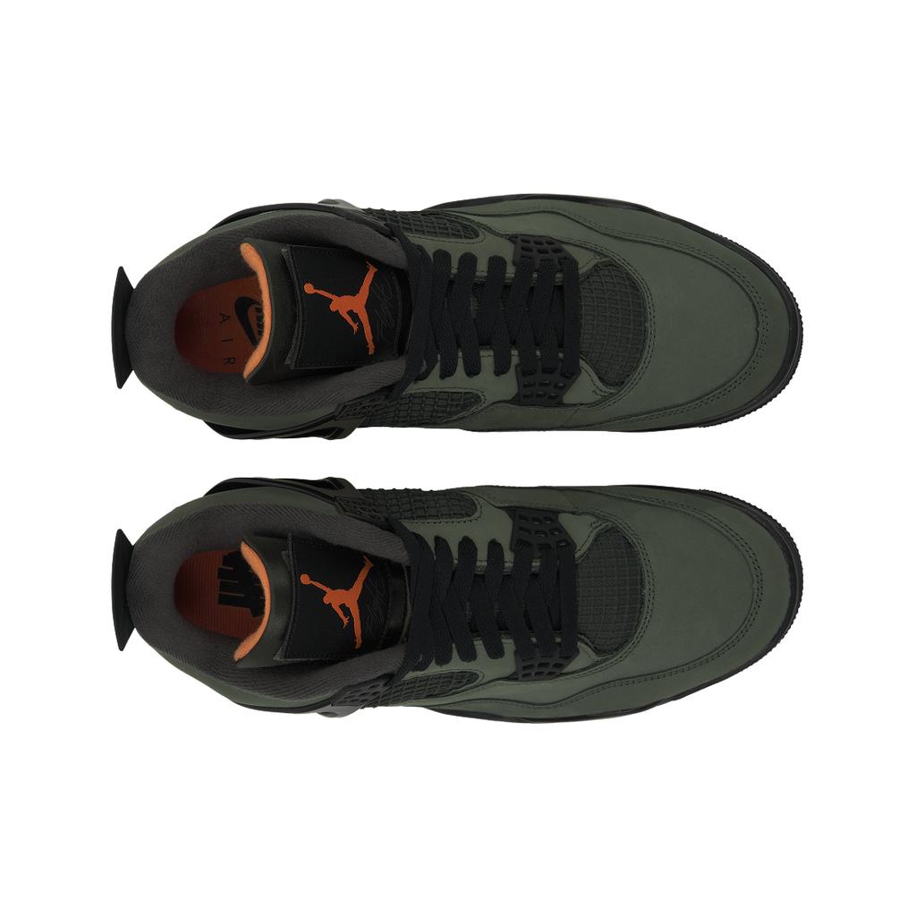 Undefeated x Air Jordan 4 Retro 2025 Мужские Кроссовки Зеленый Темно-зеленый Клементин IB1519-200