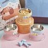 Stainless Steel Pet Slow Feeder Bowl 2 in 1 Dog Bowls Cat Food Bowl  for Small Medium Dogs & Cats