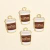 20Pcs Enamel Coffee Cup Charms Gold Plated Coffee Pendants For Making Jewelry Creative Gift