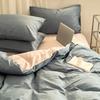 Pure Cotton Quilt Cover, Color Matching Four-piece Set, Pure Cotton, Pure Autumn and Winter Simple Single Product, Bedding, Duvet Cover