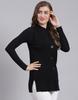 MONTE CARLO Womens Solid Black V Neck Sleeveless Cardigan