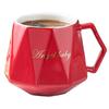 Creative Diamond Shape Ceramic Mugs Light Luxury Breakfast Milk Coffee Cup Personalized Geometric Tea Cups Couple Gift Drinkware