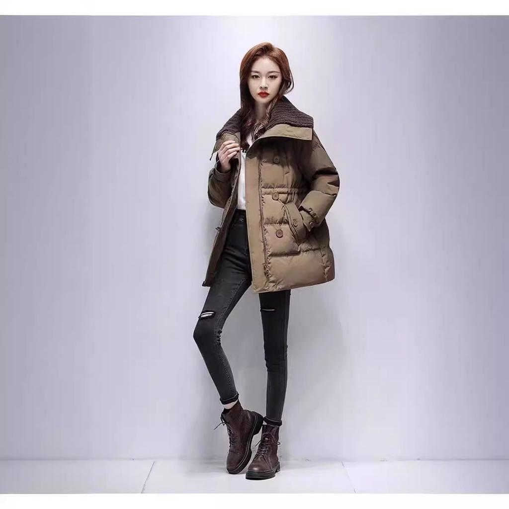 Fashion down jacket women's medium and long women's new product large lapel, thin, fashionable and versatile casual thickened coat