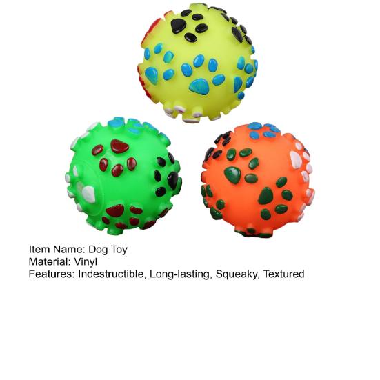 Dog Ball Chew Toy Squeaky Textured Chew Toy Fetch Ball Puppy Teething Toy for Small To Large Dogs Teeth Cleaning Anxiety Relief