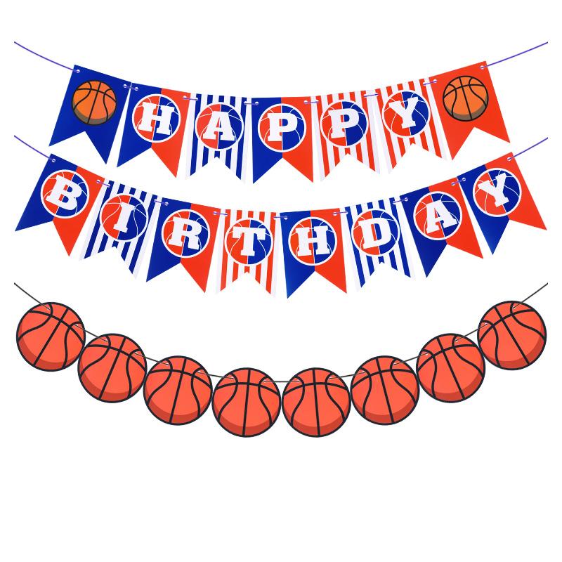 Sport Theme Party Banner Football Basketball Hanging Paper Garland Kids Boys Happy Birthday Party Decoration Favors Supplies