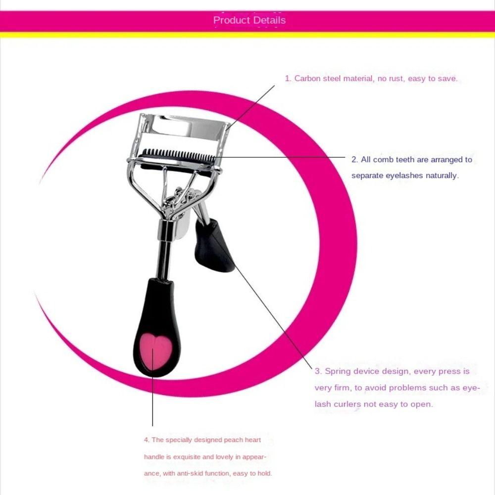Professional Curling Eyelash Curler with Comb Long-lasting Wide and Detail False Eyelash Aids Curling Lashes Clip Tweezers