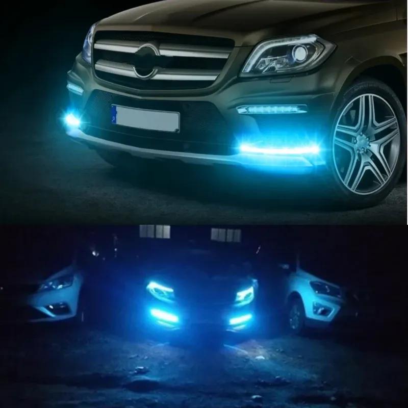 2PCS Waterproof DRL 6Chips Car Auto Decorative Flexible Daytime Running Light Driving Led Strip Headlight Fog Backup Trunk Led