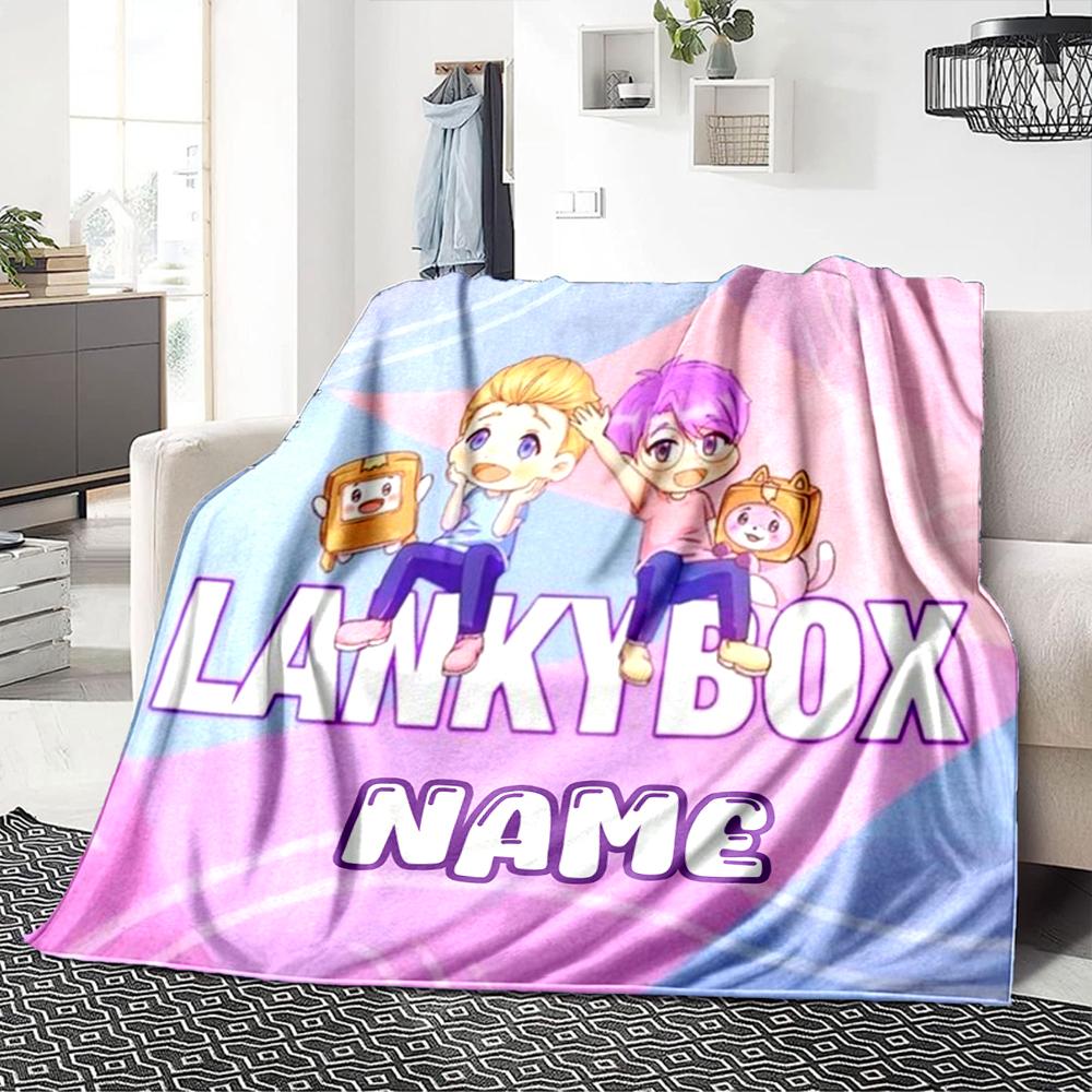 Custom Name Kawaii Characters Adventure Party Blanket For Couch Bed Plush Cozy Fuzzy Blanket Super Soft Warm Blankets For Fall And Winter 091623